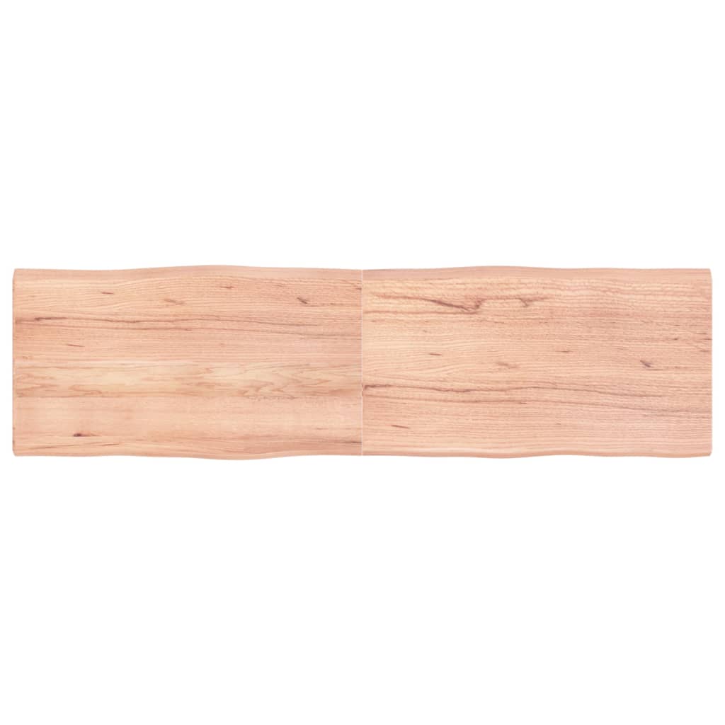 Piano Tavolo Marrone Chiaro 180x50x(2-4) cm Rovere Non Trattato