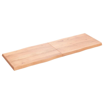 Piano Tavolo Marrone Chiaro 180x60x(2-6) cm Rovere Non Trattato