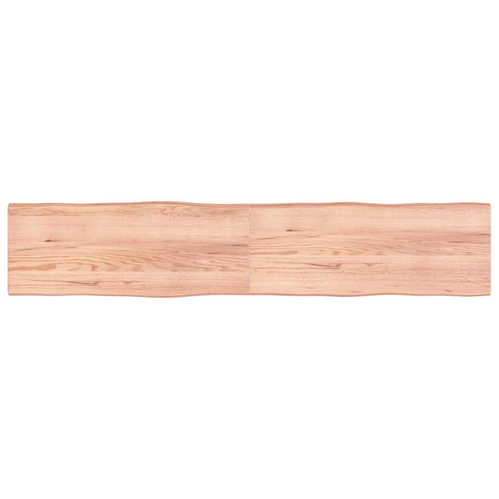 Piano Tavolo Marrone Chiaro 200x40x(2-4) cm Rovere Non Trattato