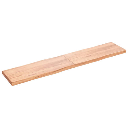 Piano Tavolo Marrone Chiaro 200x40x(2-6) cm Rovere Non Trattato