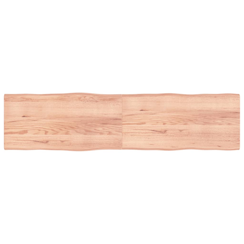 Piano Tavolo Marrone Chiaro 200x50x(2-4) cm Rovere Non Trattato