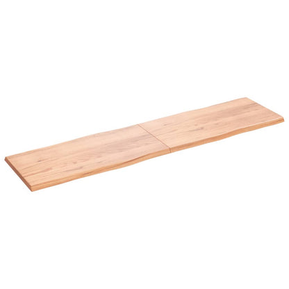 Piano Tavolo Marrone Chiaro 200x50x(2-4) cm Rovere Non Trattato