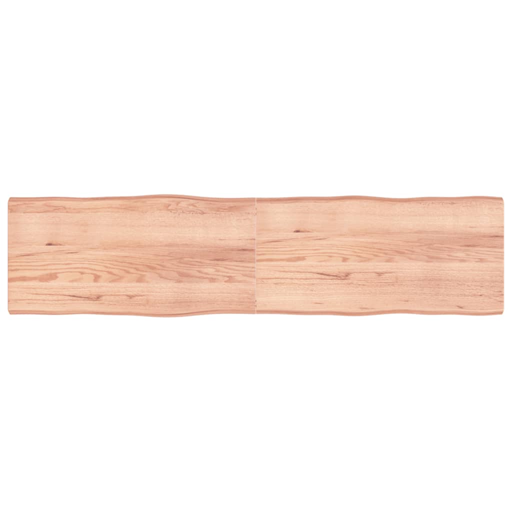 Piano Tavolo Marrone Chiaro 200x50x(2-6) cm Rovere Non Trattato