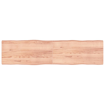 Piano Tavolo Marrone Chiaro 200x50x(2-6) cm Rovere Non Trattato