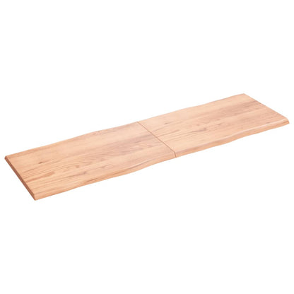 Piano Tavolo Marrone Chiaro 200x60x(2-4) cm Rovere Non Trattato