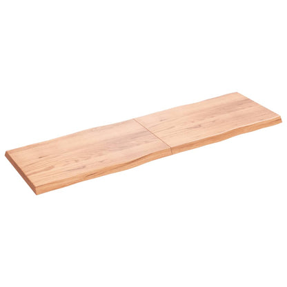 Piano Tavolo Marrone Chiaro 200x60x(2-6) cm Rovere Non Trattato
