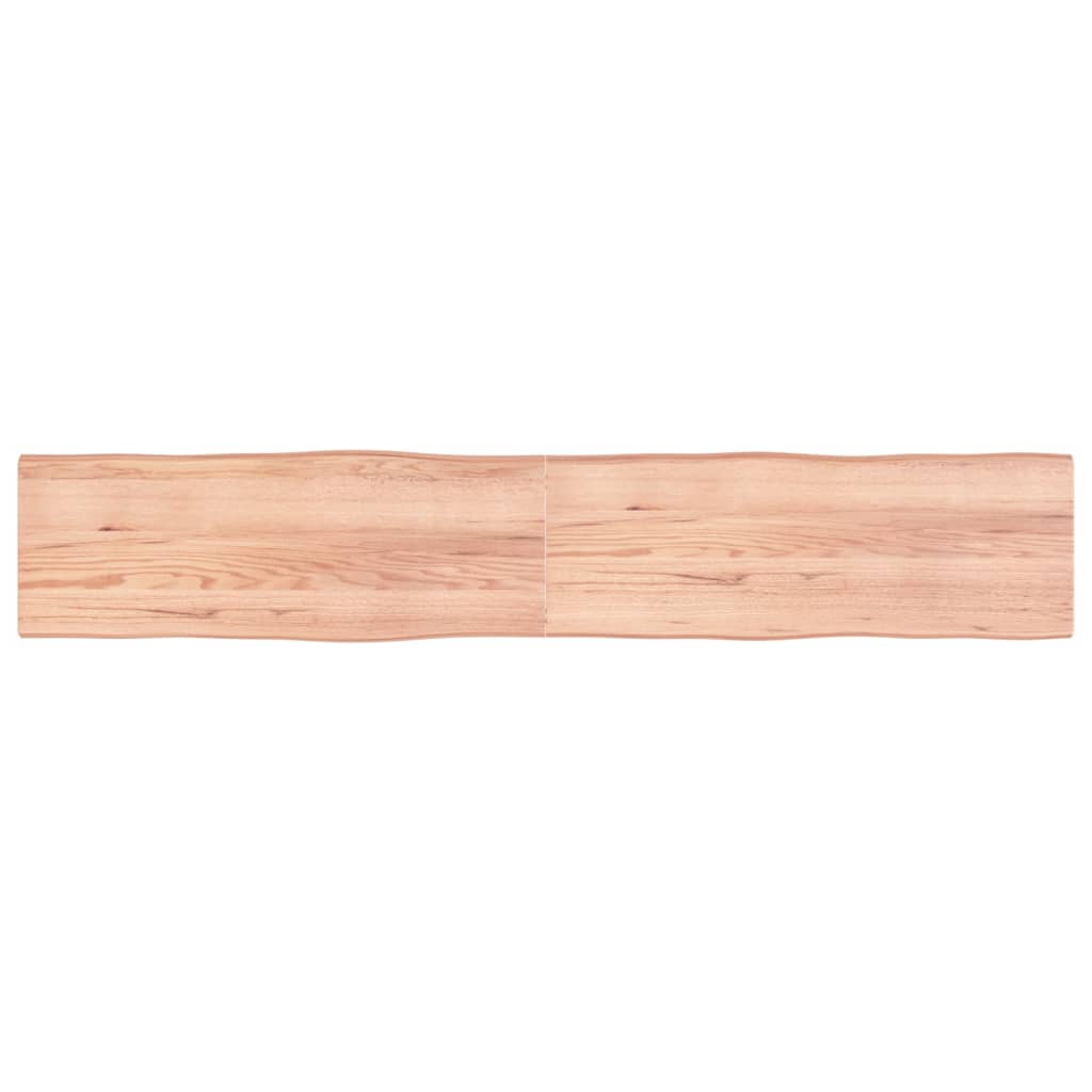 Piano Tavolo Marrone Chiaro 220x40x(2-4) cm Rovere Non Trattato
