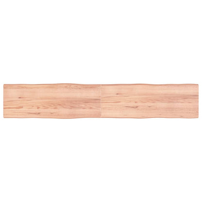Piano Tavolo Marrone Chiaro 220x40x(2-4) cm Rovere Non Trattato