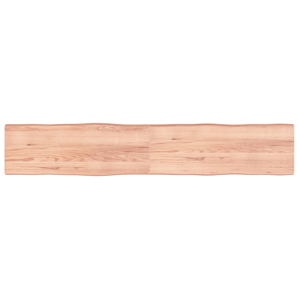 Piano Tavolo Marrone Chiaro 220x40x(2-6) cm Rovere Non Trattato