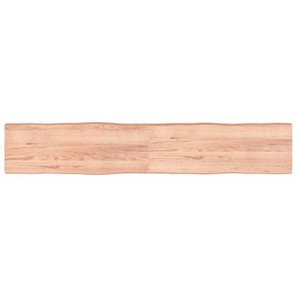 Piano Tavolo Marrone Chiaro 220x40x(2-6) cm Rovere Non Trattato