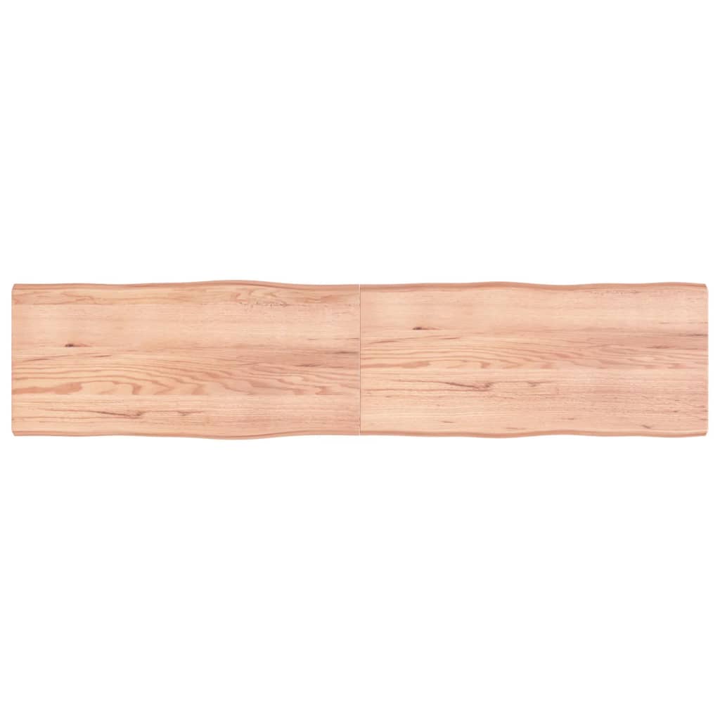 Piano Tavolo Marrone Chiaro 220x50x(2-4) cm Rovere Non Trattato