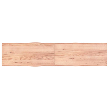 Piano Tavolo Marrone Chiaro 220x50x(2-4) cm Rovere Non Trattato
