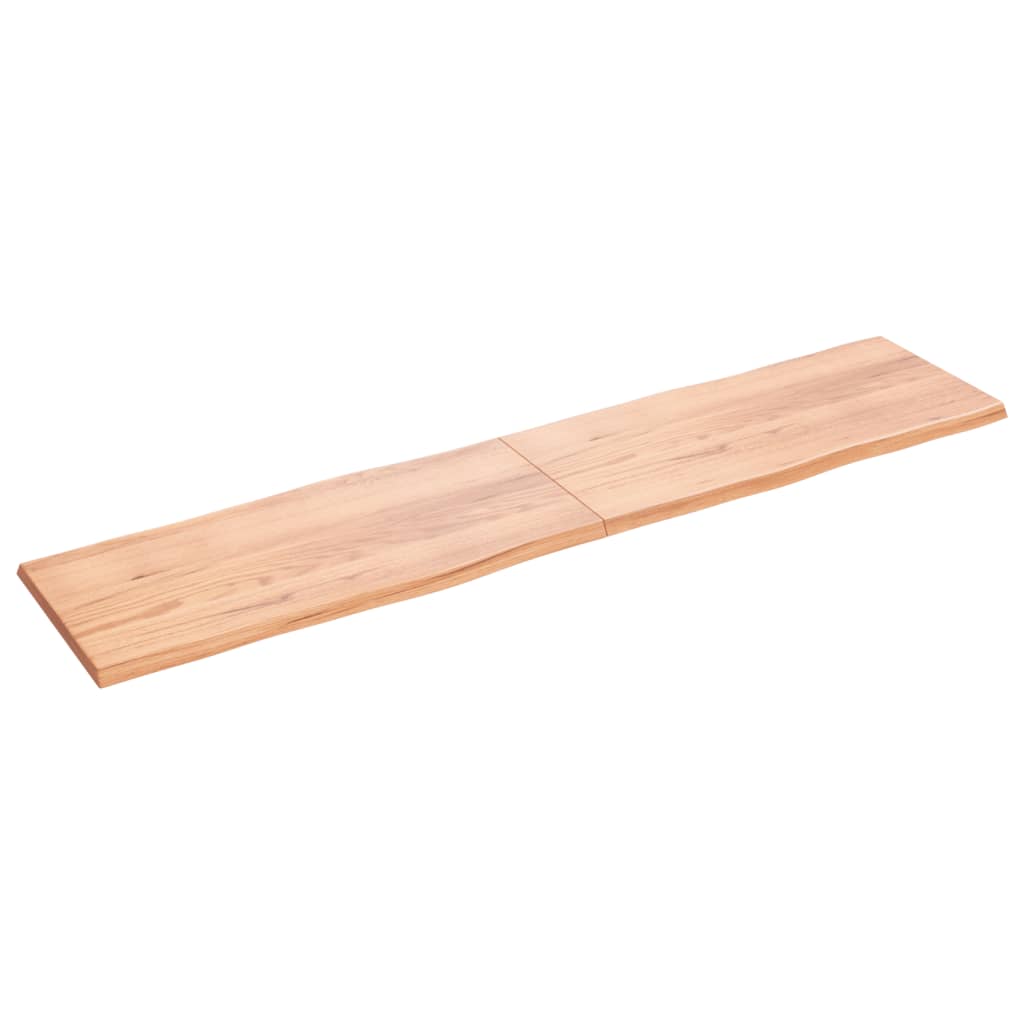 Piano Tavolo Marrone Chiaro 220x50x(2-4) cm Rovere Non Trattato