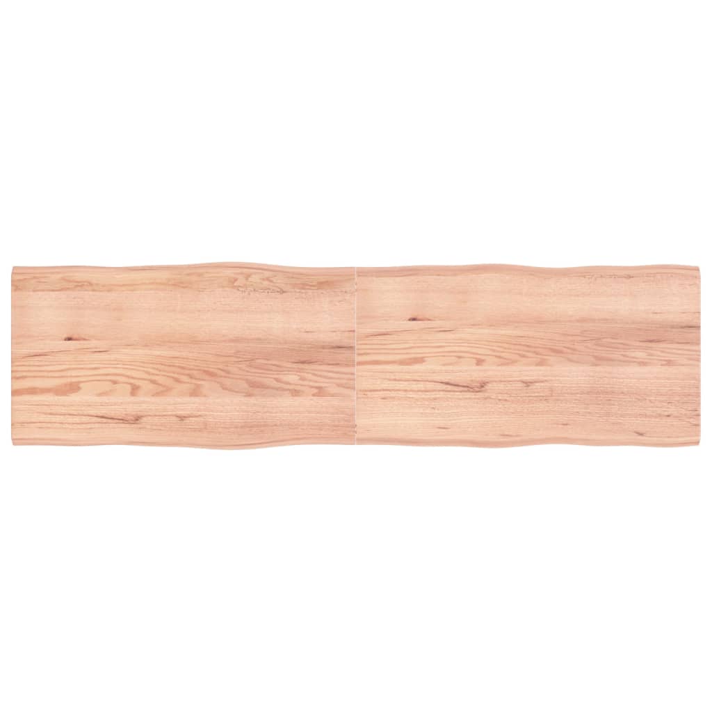 Piano Tavolo Marrone Chiaro 220x60x(2-4) cm Rovere Non Trattato
