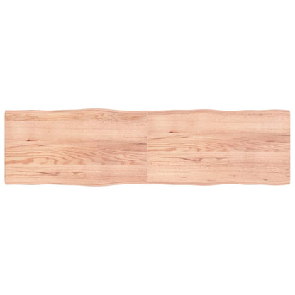 Piano Tavolo Marrone Chiaro 220x60x(2-4) cm Rovere Non Trattato