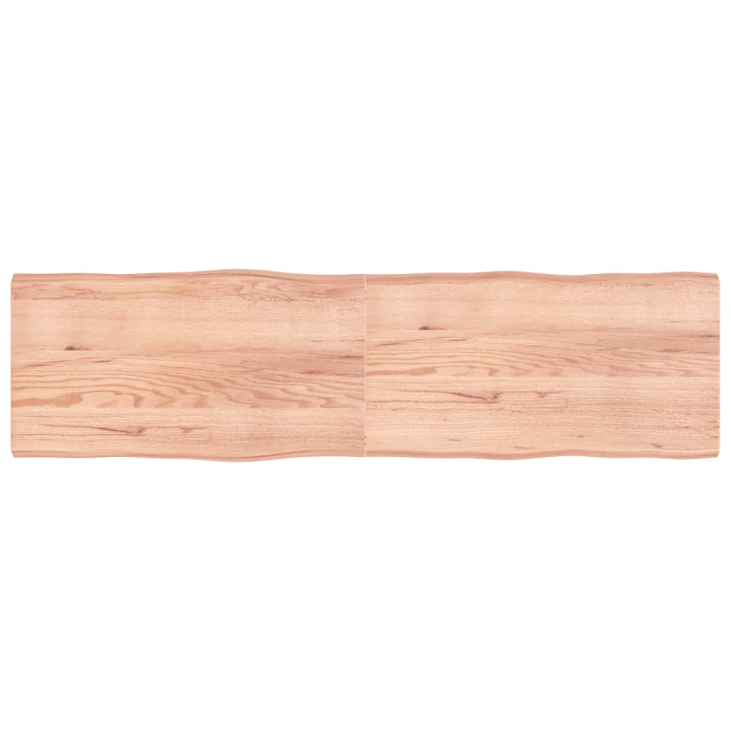 Piano Tavolo Marrone Chiaro 220x60x(2-6) cm Rovere Non Trattato