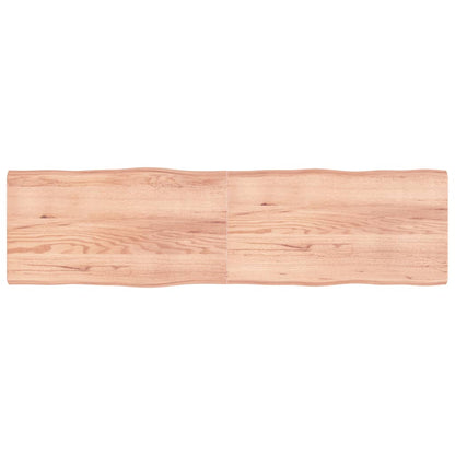 Piano Tavolo Marrone Chiaro 220x60x(2-6) cm Rovere Non Trattato