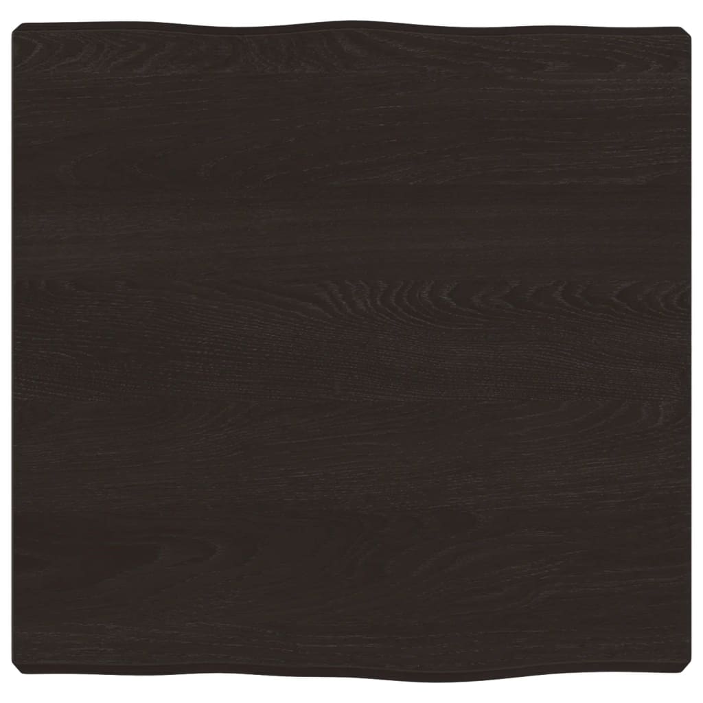 Piano Tavolo Marrone Scuro 40x40x(2-4)cm in Rovere Non Trattato