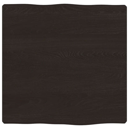 Piano Tavolo Marrone Scuro 40x40x(2-4)cm in Rovere Non Trattato