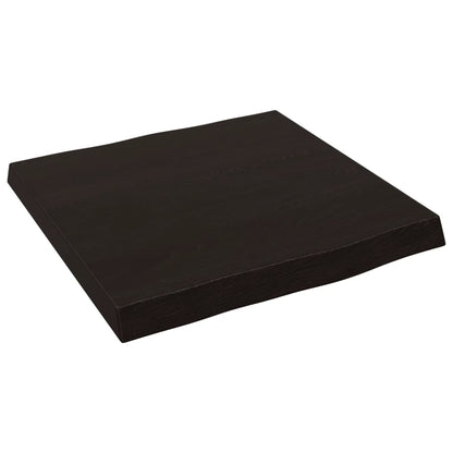 Piano Tavolo Marrone Scuro 40x40x(2-4)cm in Rovere Non Trattato