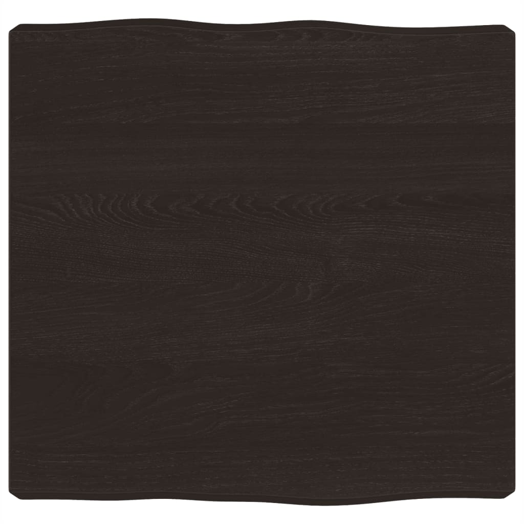 Piano Tavolo Marrone Scuro 40x40x(2-6)cm in Rovere Non Trattato