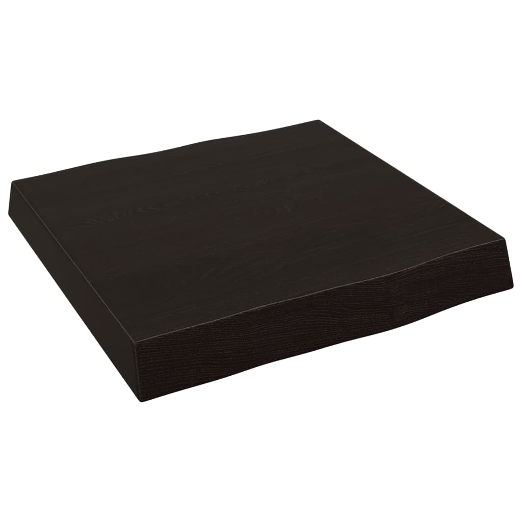 Piano Tavolo Marrone Scuro 40x40x(2-6)cm in Rovere Non Trattato