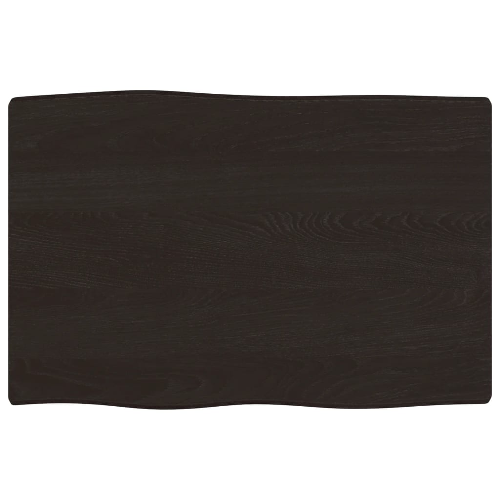 Piano Tavolo Marrone Scuro 60x40x2 cm in Rovere Non Trattato
