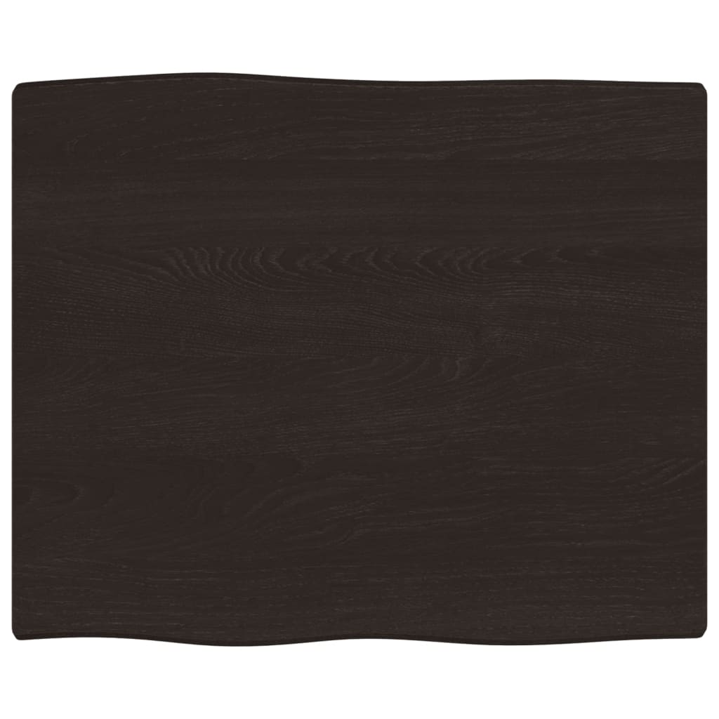 Piano Tavolo Marrone Scuro 60x50x2 cm in Rovere Non Trattato