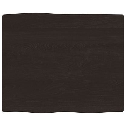 Piano Tavolo Marrone Scuro 60x50x2 cm in Rovere Non Trattato