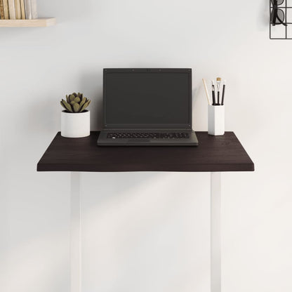 Piano Tavolo Marrone Scuro 60x50x2 cm in Rovere Non Trattato