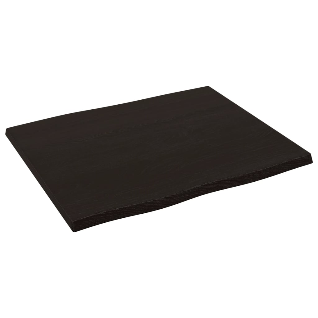 Piano Tavolo Marrone Scuro 60x50x2 cm in Rovere Non Trattato