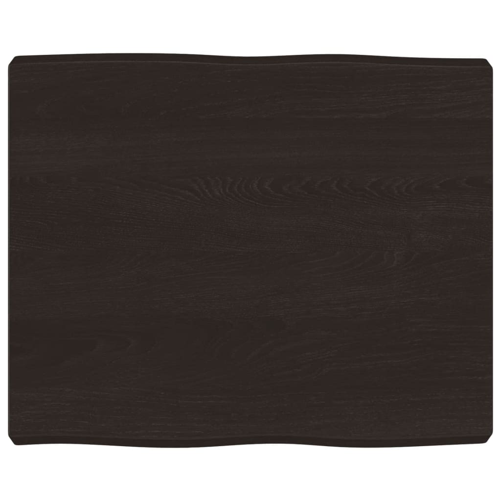 Piano Tavolo Marrone Scuro 60x50x(2-6)cm in Rovere Non Trattato