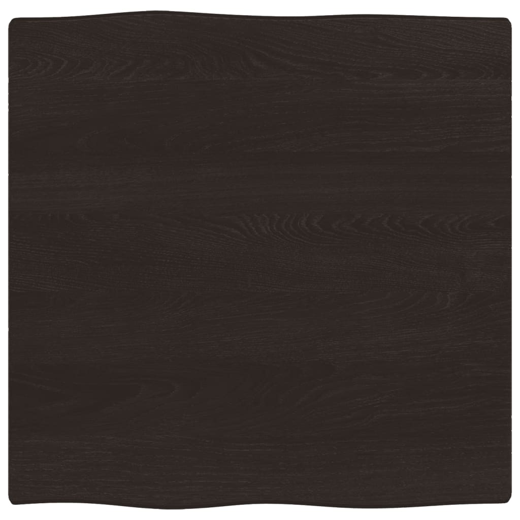 Piano Tavolo Marrone Scuro 60x60x2 cm in Rovere Non Trattato