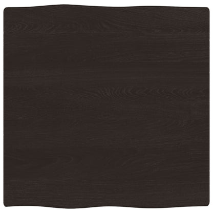 Piano Tavolo Marrone Scuro 60x60x2 cm in Rovere Non Trattato