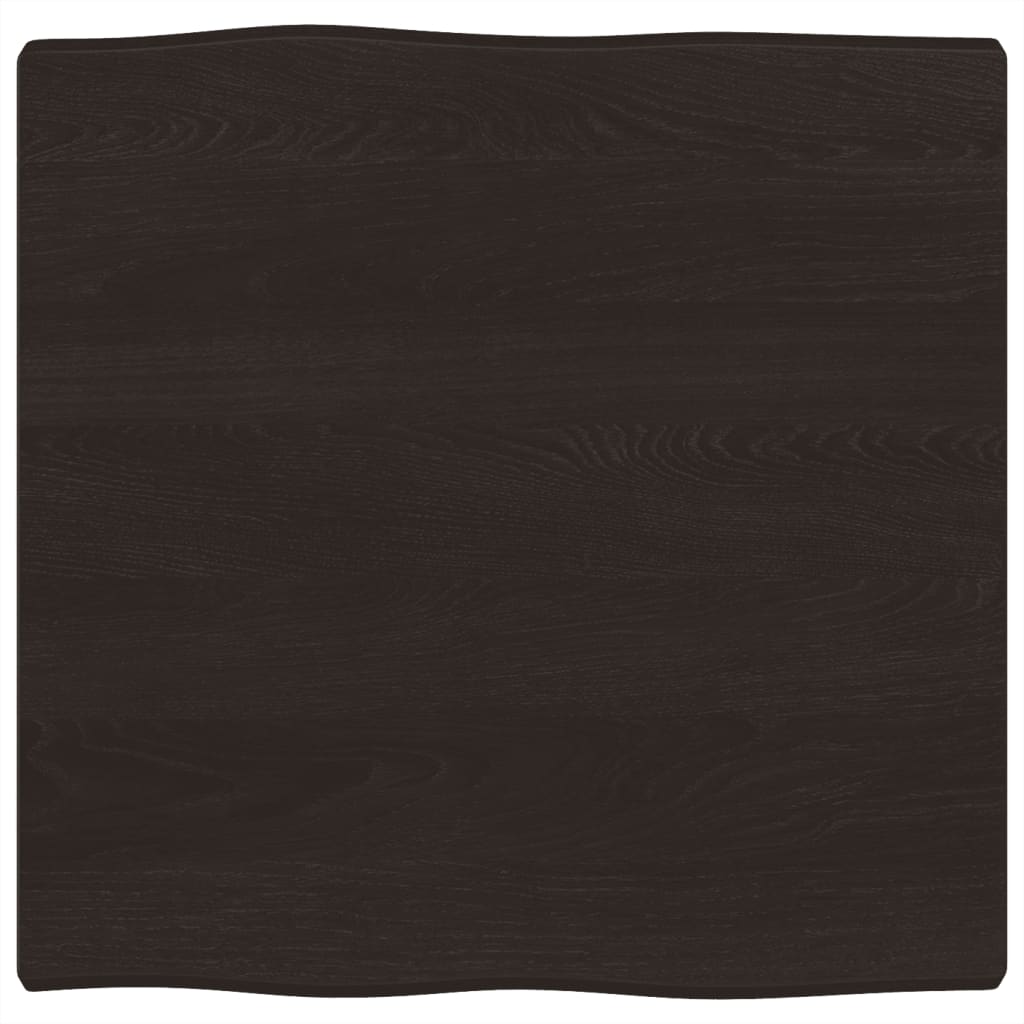 Piano Tavolo Marrone Scuro 60x60x(2-4)cm in Rovere Non Trattato