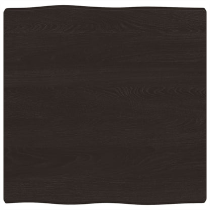 Piano Tavolo Marrone Scuro 60x60x(2-4)cm in Rovere Non Trattato