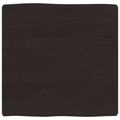 Piano Tavolo Marrone Scuro 60x60x(2-6)cm in Rovere Non Trattato