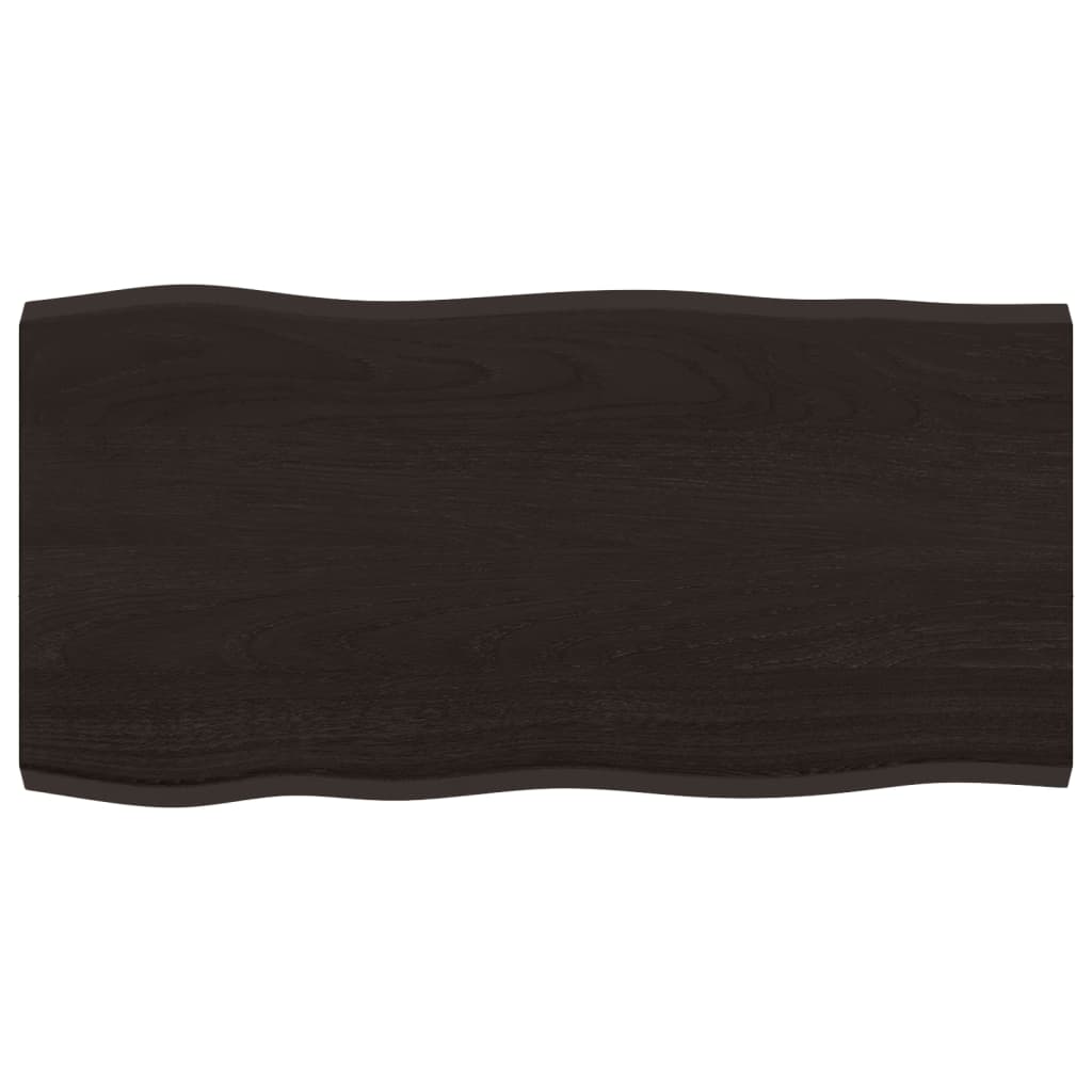 Piano Tavolo Marrone Scuro 80x40x2 cm in Rovere Non Trattato