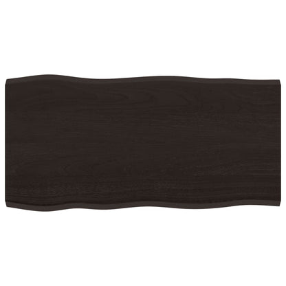 Piano Tavolo Marrone Scuro 80x40x2 cm in Rovere Non Trattato