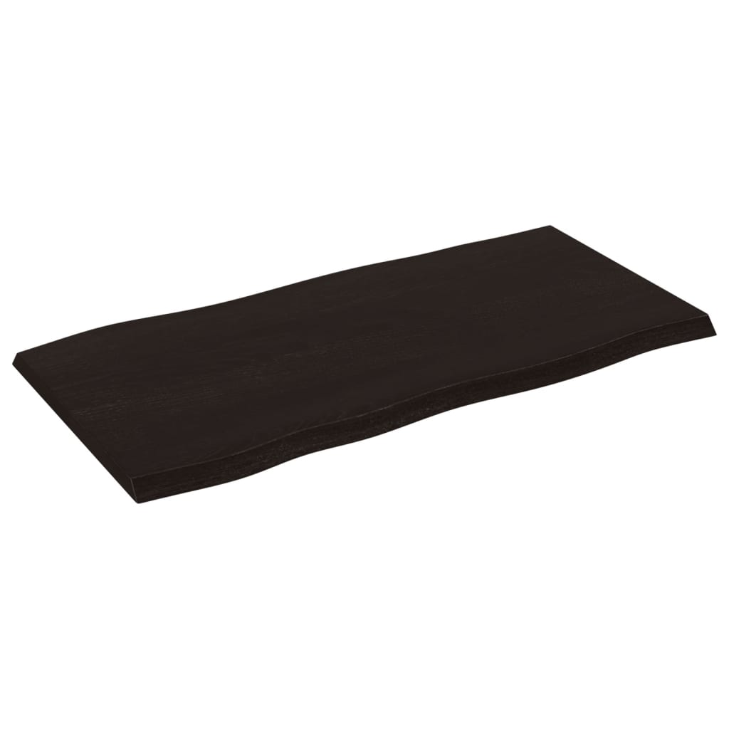 Piano Tavolo Marrone Scuro 80x40x2 cm in Rovere Non Trattato