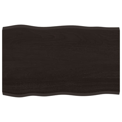 Piano Tavolo Marrone Scuro 80x50x2 cm in Rovere Non Trattato