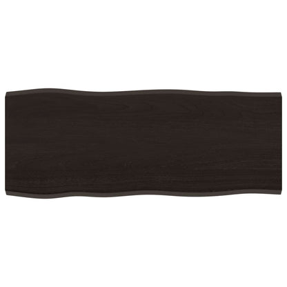 Piano Tavolo Marrone Scuro 100x40x2 cm in Rovere Non Trattato