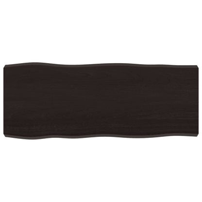 Piano Tavolo Marrone Scuro 100x40x(2-6)cm Rovere Non Trattato