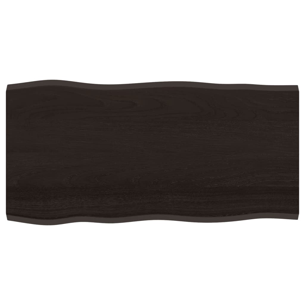 Piano Tavolo Marrone Scuro 100x50x2 cm in Rovere Non Trattato