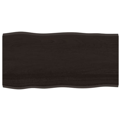 Piano Tavolo Marrone Scuro 100x50x2 cm in Rovere Non Trattato