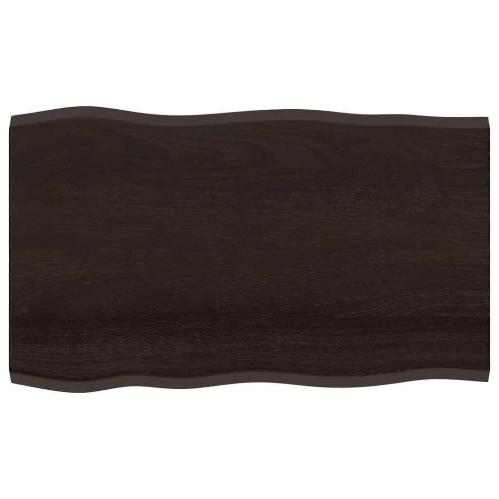 Piano Tavolo Marrone Scuro 100x60x2 cm in Rovere Non Trattato