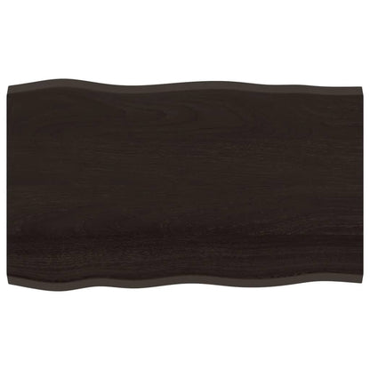 Piano Tavolo Marrone Scuro 100x60x2 cm in Rovere Non Trattato