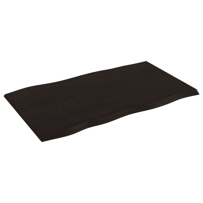 Piano Tavolo Marrone Scuro 100x60x2 cm in Rovere Non Trattato