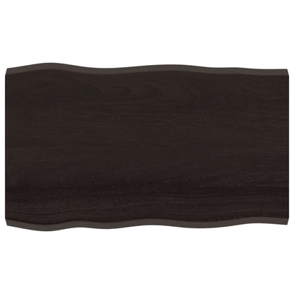 Piano Tavolo Marrone Scuro 100x60x(2-4)cm Rovere Non Trattato