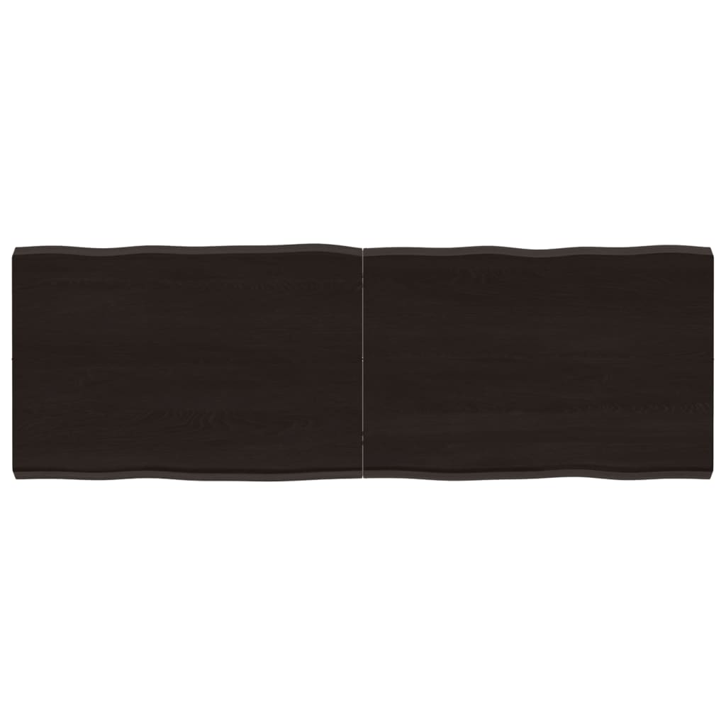 Piano Tavolo Marrone Scuro 120x40x(2-4)cm Rovere Non Trattato